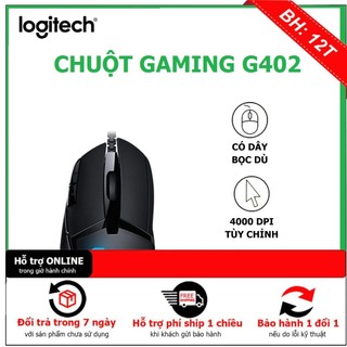Chuột chơi game, chuột gaming, chuột máy tính có dây Logitech G402