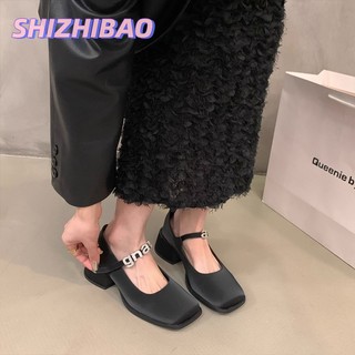 Giày Cao Gót Da Đế Dày Phong Cách Anh Quốc Thời Trang Xuân Thu Cho Nữ