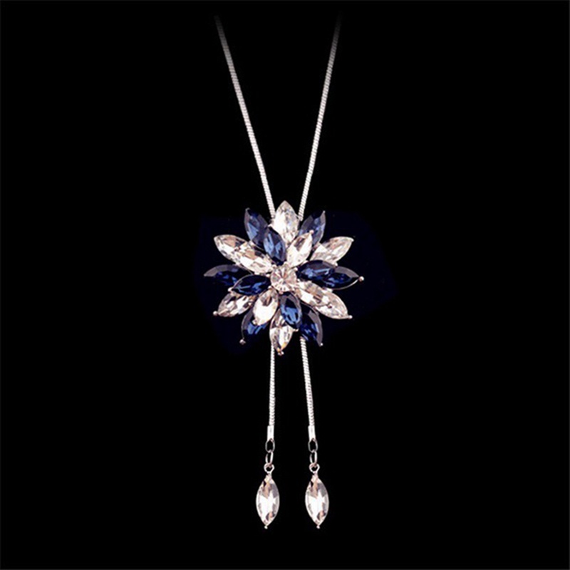 Vòng cổ Dài Mặt Bông Tuyết Đính Đá zircon