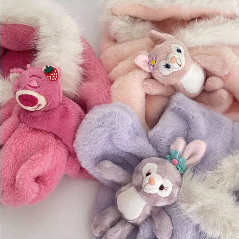 Mũ Bông Dày Dặn Giữ Ấm Tai Hình Nhân Vật Hoạt Hình one piece stellalou lotso