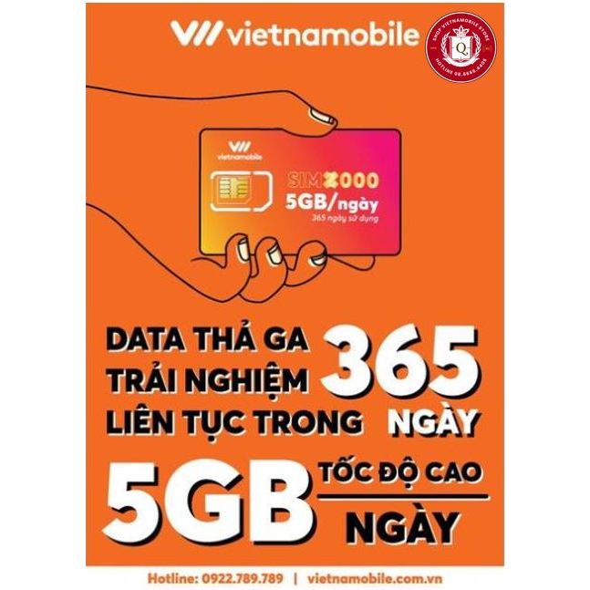 SIM 4G TRỌN GÓI 1 NĂM 5GB/NGÀY TỐC ĐỘ CAO, SIM 4G VIETNAMOBILE 1 NĂM KHÔNG NẠP TIỀN