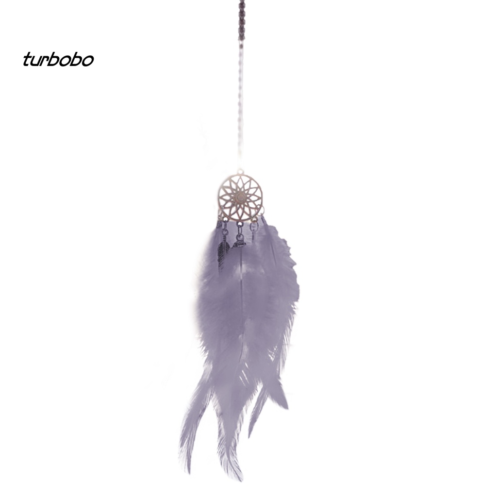 Dây Treo Trang Trí Xe Hơi Hình Dreamcatcher Phối Lông Vũ Lãng Mạn