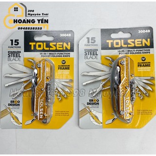 Bộ dao xếp đa năng 15in1 tolsen 30048 bộ dao nhiều lưỡi mọc khóa