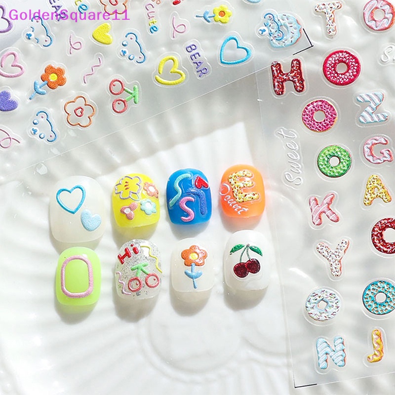 Miếng Dán Trang Trí Móng Tay 5d Họa Tiết Hoa Thời Trang