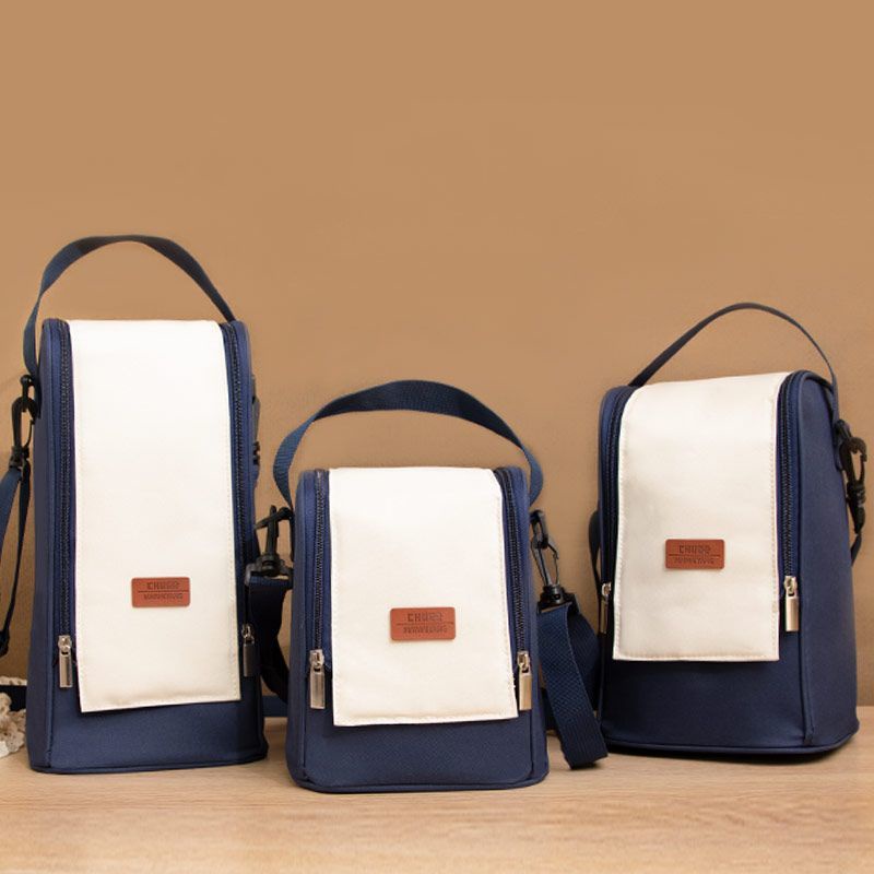 Túi Đựng Hộp Cơm Trưa Cách Nhiệt Hình Tròn Lót Giấy Nhôm Chống Thấm Nước Tiện Dụng hộp cơm cầm tay T