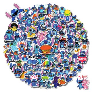 Bộ 100 / 50 sticker dán trang trí vali / laptop / điện thoại chống thấm nước hình lilo & stitch