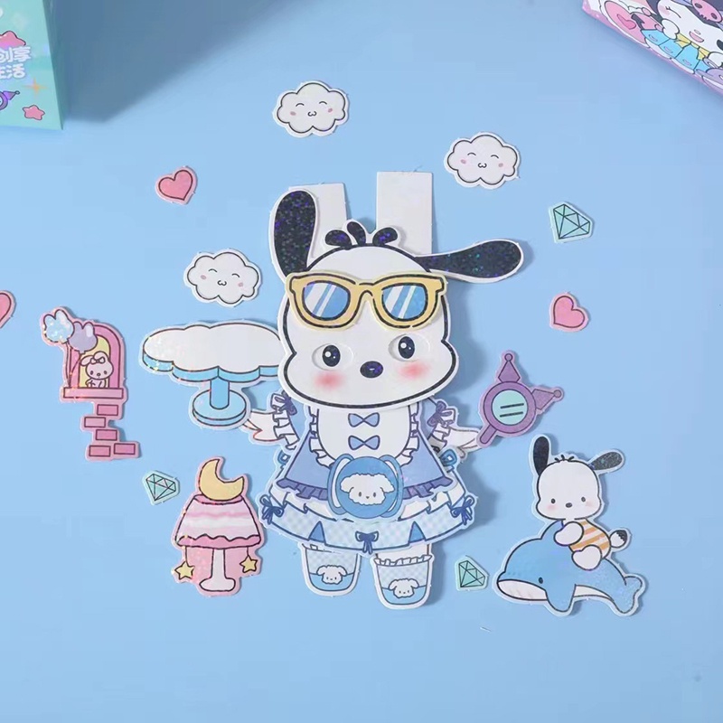 Sanrio Đồ Chơi Con Rối Giấy Xếp Hình kuromi melody diy Sáng Tạo Có Thể Di Chuyển Cho Trẻ Em