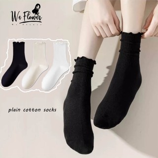 We flower Vớ cotton Siêu Mềm Phối Ren Nhún Bèo Thời Trang Cho Nữ