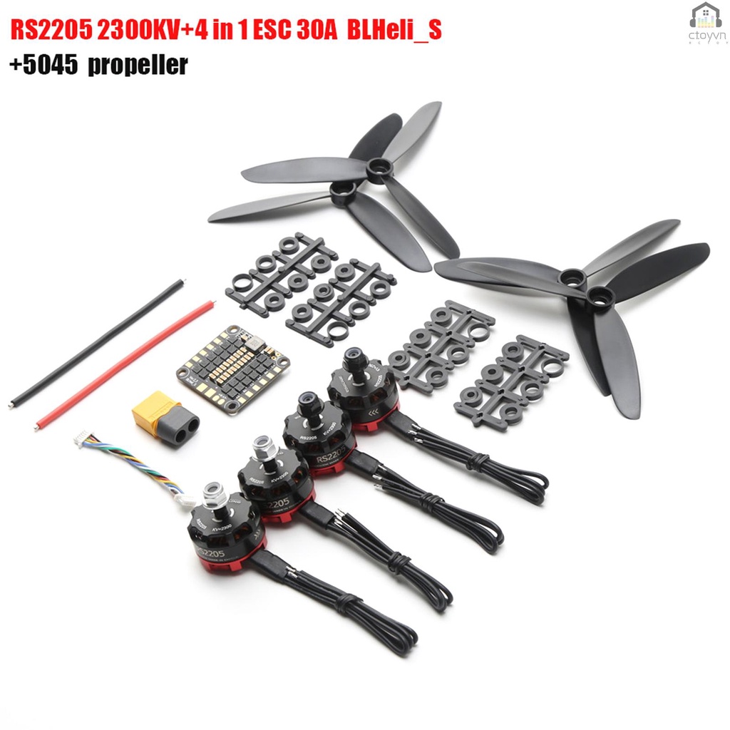 Động Cơ Không Chổi Than 2205 2300kv Với 30a blheli_s esc 5045 Dành Cho fpv racing drone
