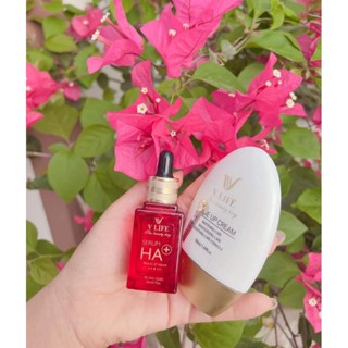  Kem dưỡng trắng da mặt face V LIFE Tone Up Cream nâng tone làm mờ các đốm nâu thâm sạm 50ml. Tặng Serum HA+ 5ml. 