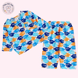|10-40kg| Đồ bộ bé trai TDQD, đồ ngủ bé trai chất liệu tole lanh Tiemdotole