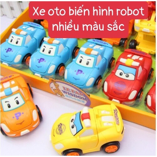 Đồ chơi Ô tô hoạt hình biến hình robot nhiều màu sắc cho các bé