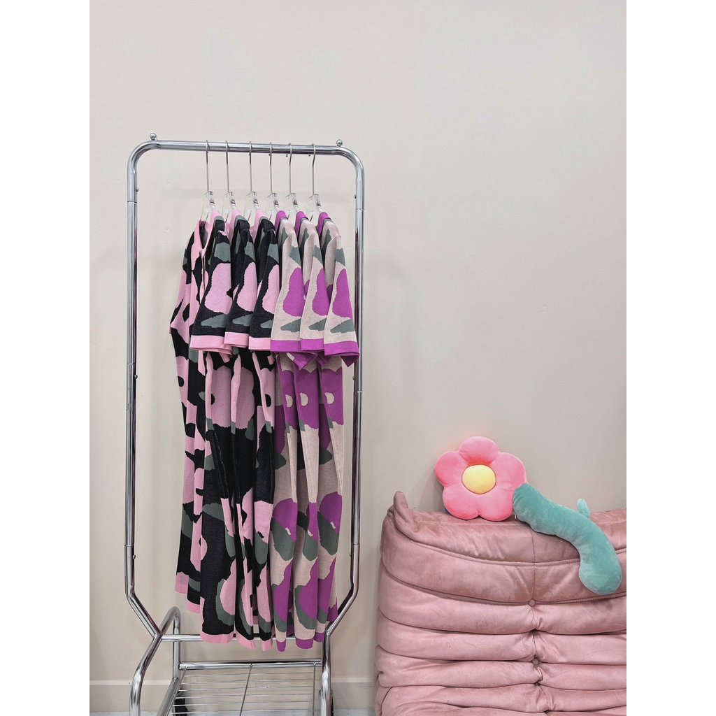 Váy mon.te hoa tím l.ouis 3 màu