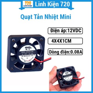 Quạt tản nhiệt mini 4x4x1cm 12vdc 0.08a siêu chất lượng, siêu rẻ