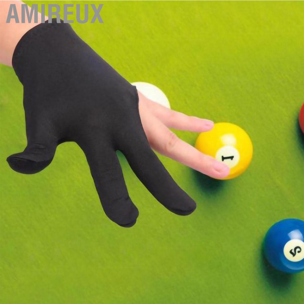 Amireux Billiards Gloves Elastic 3 Finger Snooker Cue Glove for Men Women Pool Accessory Billiard Parts