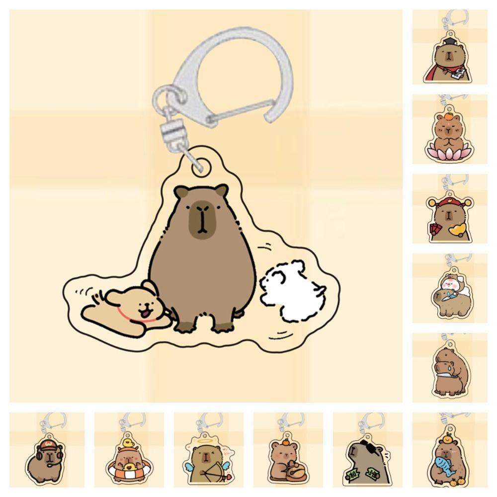 Mmluck capibara Móc Chìa Khóa acrylic Đáng Yêu Vui Nhộn Bằng acrylic unisex