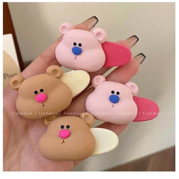Kẹp Tóc Màu Sắc Ngọt Ngào Hình Chú Gấu Dễ Thương Cho Nữ
