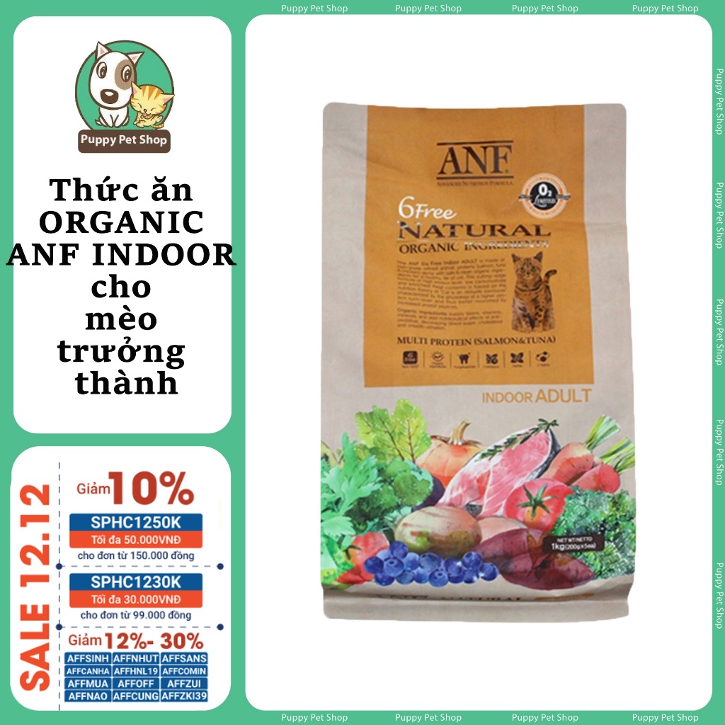 ANF 6Free - Thức ăn hạt cho mèo trên 12 tháng tuổi