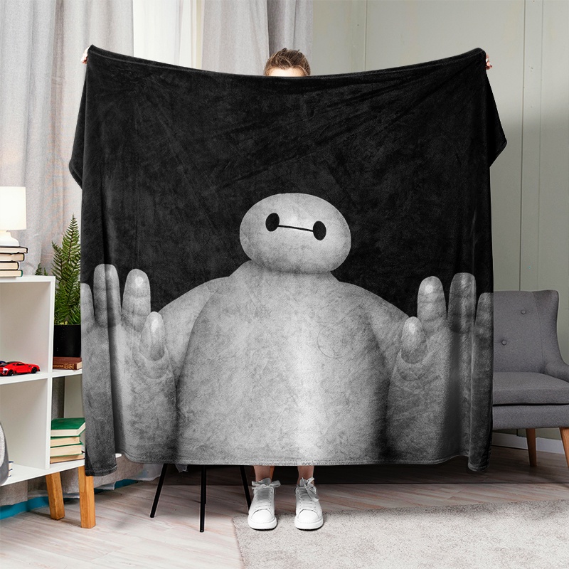 Chăn flannel Điều Hòa Không Khí In Họa Tiết Hoạt Hình disney baymax Dùng Làm Quà Tặng Tốt Nhất Cho Mọi Người