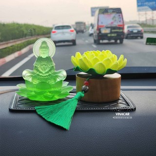 Tượng phật bà quan âm đá lưu ly xanh lá, mẹ hiền quán thế âm bồ tát, phật trang trí taplo