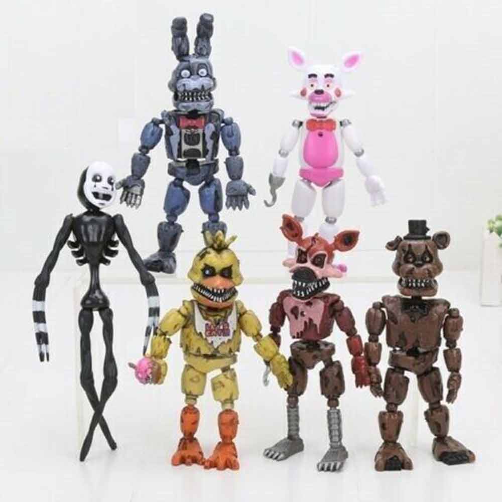FNAF Five Nights at Freddy's Nightmare Figure Fnaf Bear Action Figure Pvc Model Freddy Model Dolls FNAF Toys 6pcs/set
