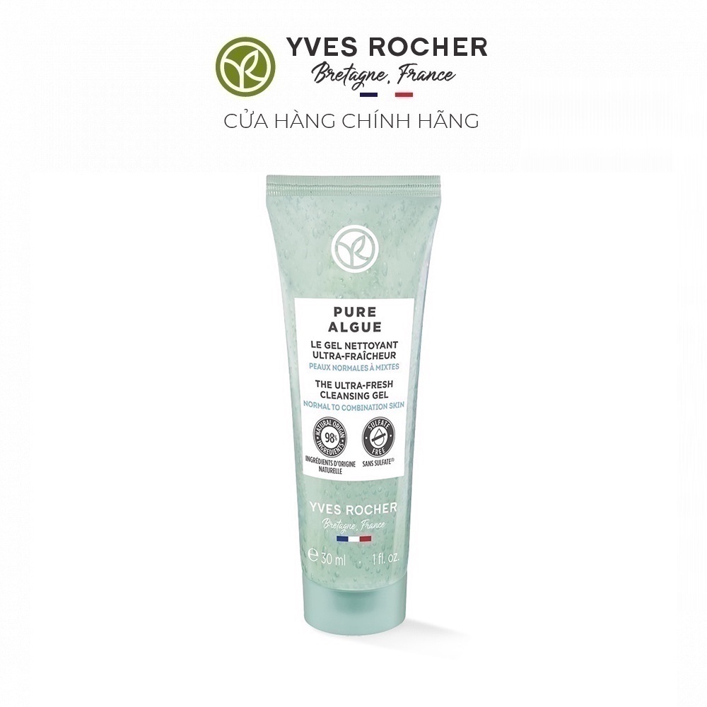 Sữa rửa mặt dạng gel Yves Rocher  MINI PURE ALGUE CLEANSING GEL 30ML