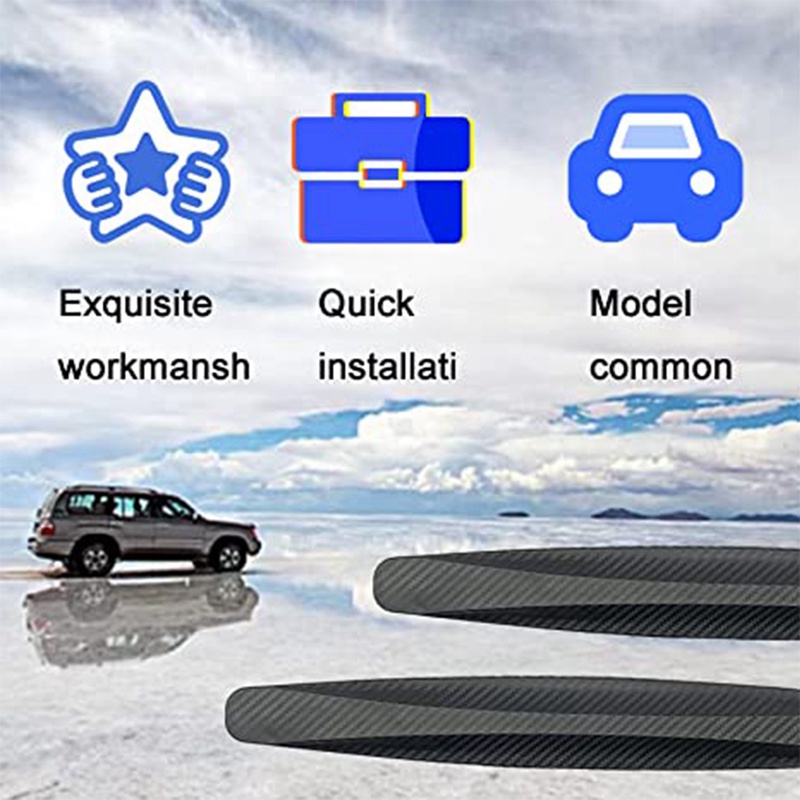 Aayetd Bộ 2 Miếng Dán Sợi carbon Chống Trầy Xước Bảo Vệ Thân Xe Hơi