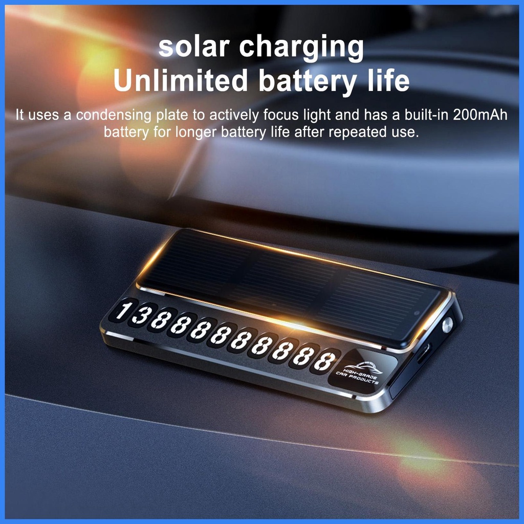 Máy Khuếch Tán Hương Thơm Xe Hơi Sử Dụng Năng Lượng Mặt Trời Tích Hợp Đèn led Chiếu Sáng Biển Số Đậu Xe