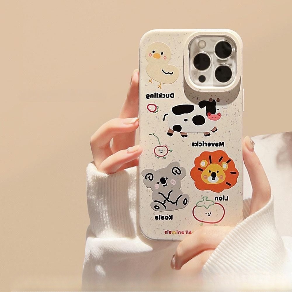 Ốp Điện Thoại Dẻo Họa Tiết Chú Chó / Mèo / Sư Tử Cho Iphone 7plus 14plus 11 15 13 12 14 pro xr x xs max 7 15 plus 13Promax