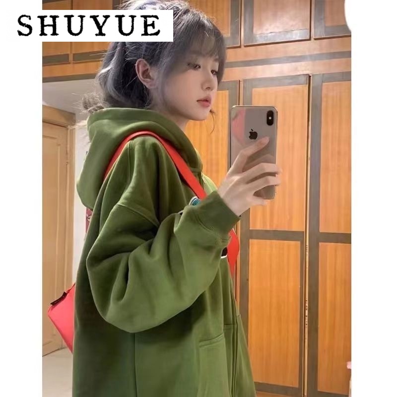 SHUYUE Áo Khoác hoodie áo khoác nữ zip hoodie fashionable trendy Độc đáo Phong cách WJK2390PEQ 48Z231129