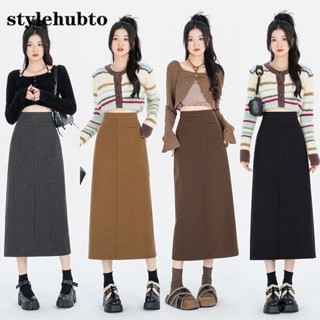 Chân Váy Dài Dáng Chữ a Bằng Vải cashmere 9395 # 2023 Thời Trang Mùa Đông