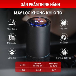 Máy lọc không khí ô tô màng lọc hepa lọc không khí cầm tay, khử mùi ô tô, tạo ion âm