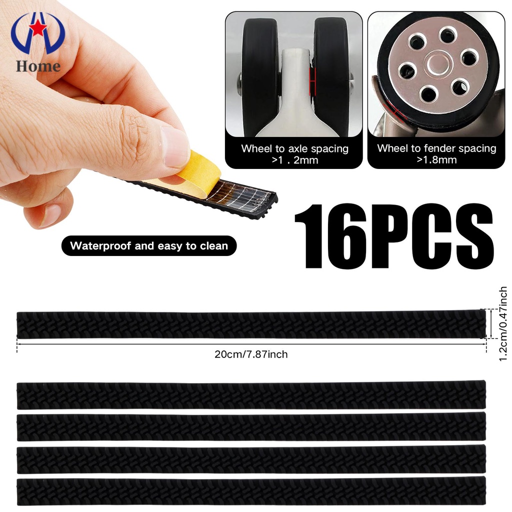 Bộ 16 Vỏ Bọc Bánh Xe Vali Hành Lý Bằng silicone Chống Nước Không Ồn 1.2cm shopskc7076