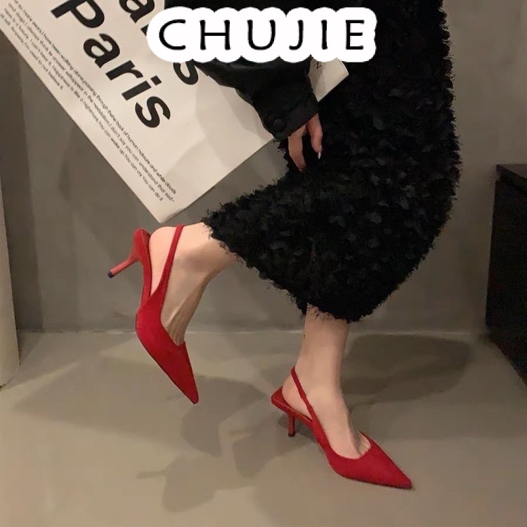 CHUJIE dép sandal nữ đi chơi giày cao gót nữ giày cao gót mũi nhọn sandal cao gót sandal nữ đế cao 2024NEW mẫu mới ins Phong cách Korean Style Comfortable B94G02L 36Z230909