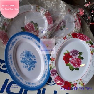 Đĩa phíp nhựa bầu dục hàng dày dặn nhiều kích cỡ - đĩa nhựa melamine dùng trong các đám tiệc, giá rẻ