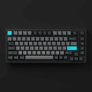 Bàn phím cơ monsgeek mg75 black & cyan - hàng chính hãng