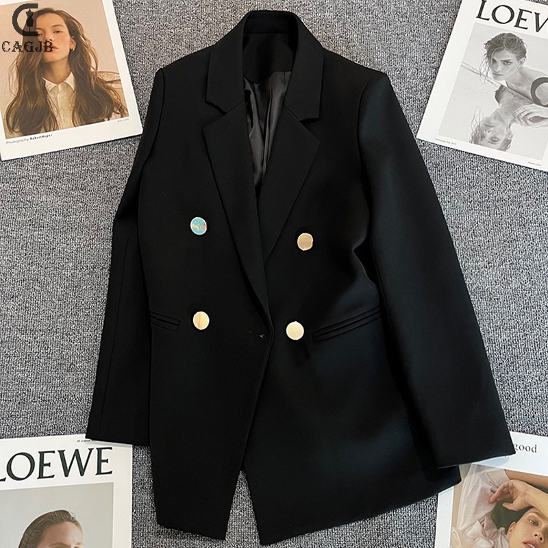 Áo Khoác Blazers YOMG Màu Trơn Phong Cách Hàn Quốc Thanh Lịch Thời Trang Xuân Thu Cho Nữ