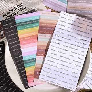 Nhãn dán sổ tay tiếng Anh, nhãn dán sổ tay cá nhân, nhãn dán trang trí , sticker trang trí