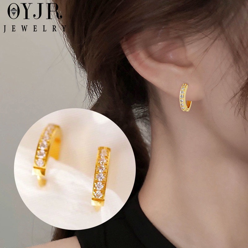OYJR Khuyên Tai Thép Titan Trắng Thời Trang Thanh Lịch Tập Hợp Hàng Ngày
