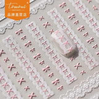  Miếng Dán Móng Tay Dập Nổi Họa Tiết Ren Nơ Nhật Bản Bán Sỉ 3493