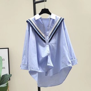 Áo Sơ Mi Nữ Dài Tay Dáng Rộng Phong Cách Hàn Quốc baju baju wanita Lenan panjang Hàng Mới Có Sẵn