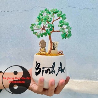 Cây đá phong thủy, cây đá vụn để bàn siêu đẹp - Cao 22cm