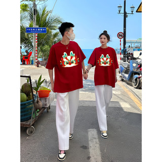 Áo Thun Tay Ngắn Dáng Rộng In Họa Tiết Hoạt Hình Rồng Phong Cách Hip Hop Trung Hoa Thời Trang 2024 Cho Nam Và Nữ