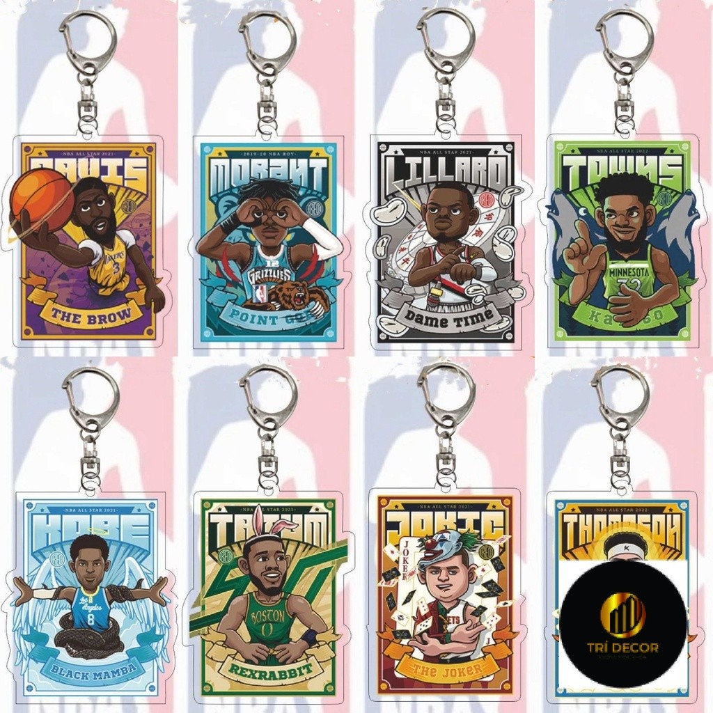 Nba Móc Chìa Khóa Bằng acrylic Trong Suốt Hình Cầu Thủ Bóng Rổ curry kyrie irving james kobe