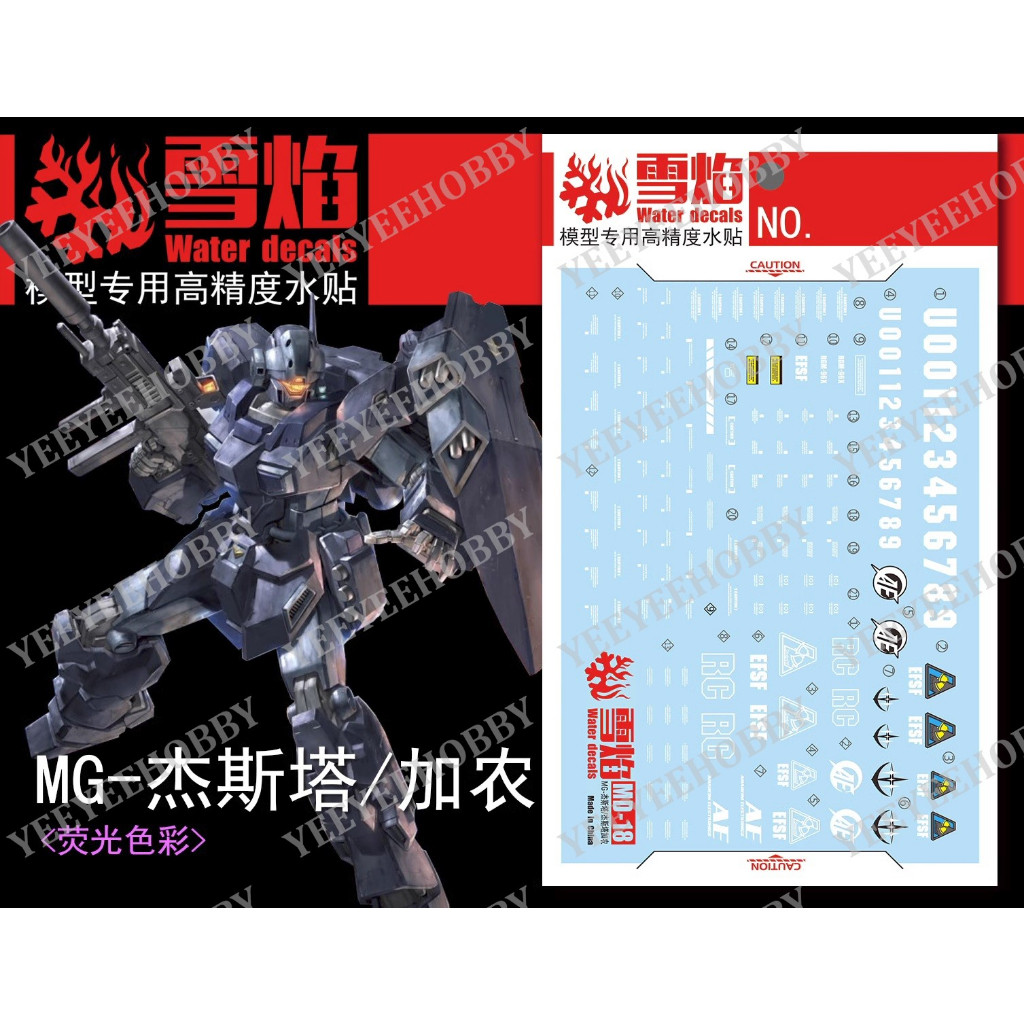 DECAL MÔ HÌNH XUEYAN - MG-71 - DECAL NƯỚC PHẢN QUANG CHO MÔ HÌNH MG 1/100 RGM-96X JESTA CANNON
