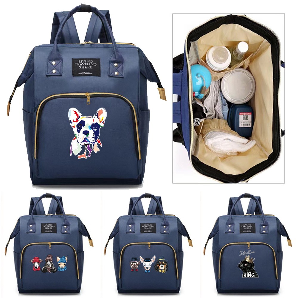 Mommy Bag Large Capacity Travel Diaper Storage Box Portable Outdoor Care Products Backpack Cute Dog 