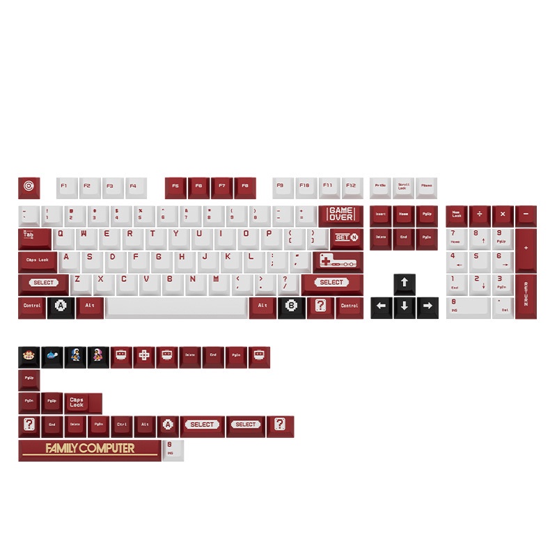 Keycaps bàn phím cơ, keycaps PBT, Dye-sublimation, XDA9.5mm, 133 phím, thích ứng với switch vệ tinh, phù hợp với bàn phím cơ có số phím 61/86/97/98/104/108 ​