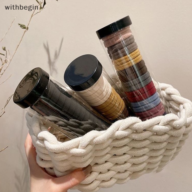 Hộp 20 Dây Buộc Tóc Đuôi Ngựa Co Giãn Màu Trơn Đơn Giản