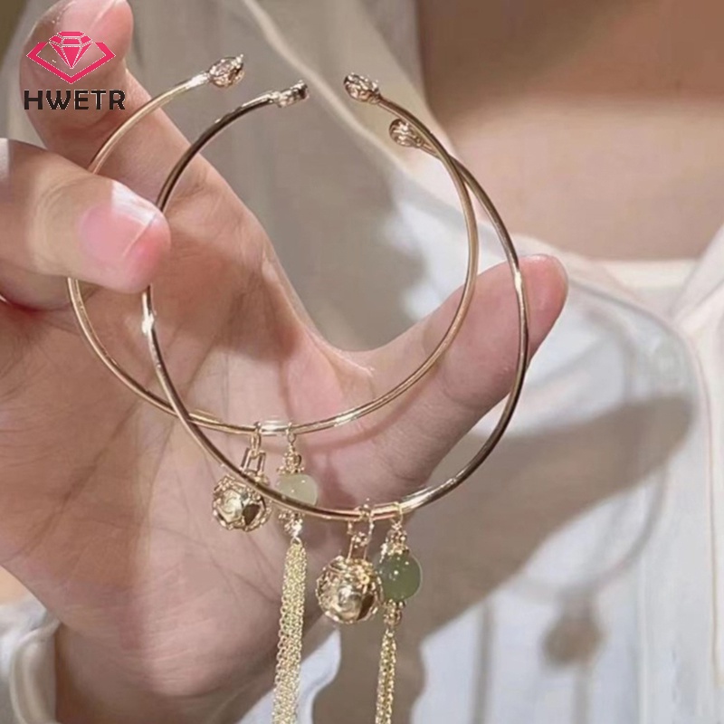 Hwtr Vòng Tay May Mắn Đính Hạt Chuông Phong Cách retro Dân Tộc Dành Cho Nữ Mới