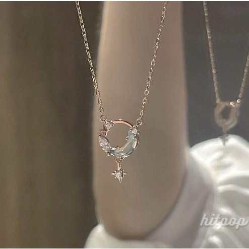 Vòng cổ Mặt Trăng Sao Đính Đá Pha Lê Thời Trang Cho Nữ